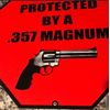 "Property Protected By A .357 Magnum" security sign