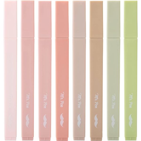 - Aesthetic Highlighters, 8 Pcs, Chisel Tip, Boho Colors, No Bleed Bible Highlig