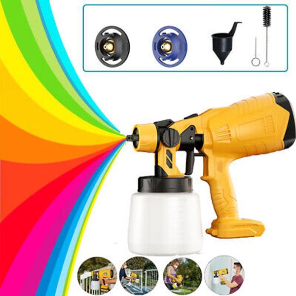 Cordless High Pressure Spray Gun Electric Paint Sprayer For DEWALT 20V Battery