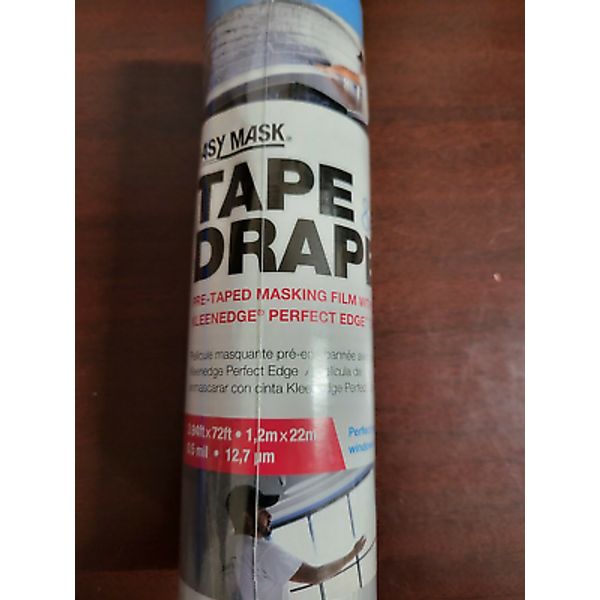 Tape & Drape 3.94 x 72 ft .5mil Painting Masking Tape & Drop Cloth Combined **