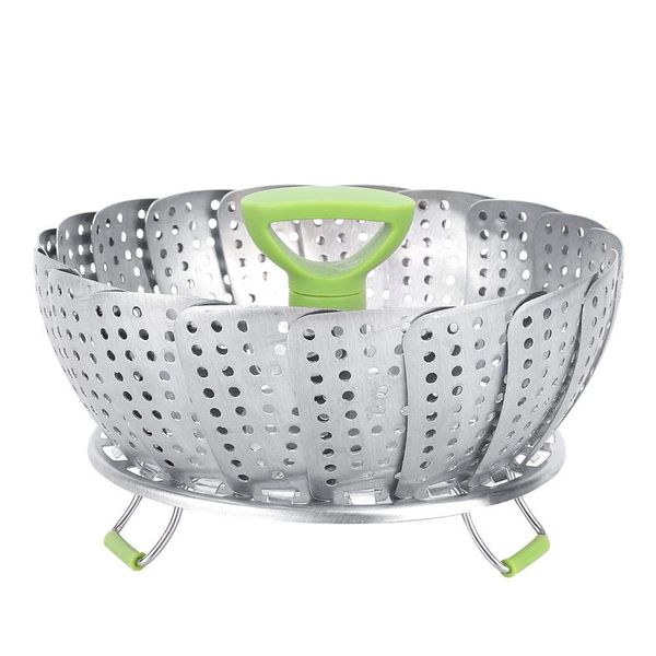 Heaveant Steamer Basket, Stainless Steel Folding Mesh Dish Fruit Vegetable Food Steamer Rack Kitchen Cooking Tool