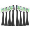 Replacement Toothbrush Heads Fits for Waterpik Complete Care 9.0 (CC-01), Care 5.0 (WP-862) Sonic Electric Tooth Brush Refill(8-pc), White Pisonicleara (Balck Replacement)