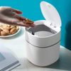 croselyu Mini Desktop Bin with Lid Sanitary Bucket Peel Melon Seeds Shell Rubbish Bin Car Rubbish Bin, 1 Piece (Blue)
