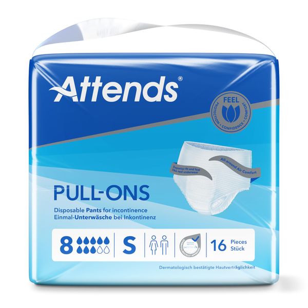 Attends Pull-Ons - 8 Small - Pack Size: 64 (16X4)