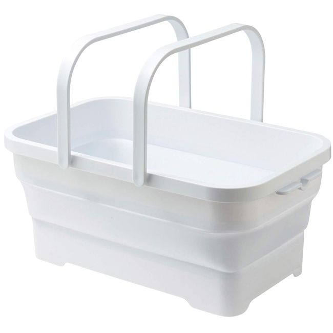 Isetou I-581 Soft Basket Polypropylene, White, Approx. Width 18.2 x Depth 11.4 x Height 7.7 inches (46.3 x 29 x 19.6 cm)