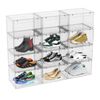 Kekow 12-Packs X-Large Shoe Storage Box Clear Plastic Stackable Shoe Organizer