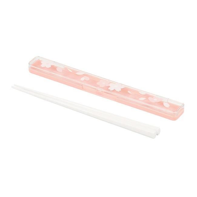 Pearl Metal D-2366 Sakura Chopsticks & Chopsticks Case Set with Case, Pink, 7.3 inches (18.5 cm)