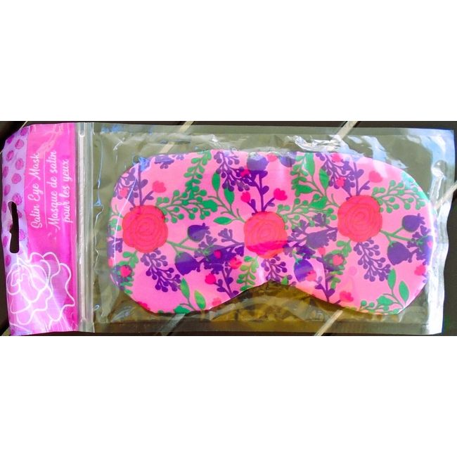 Eye Mask Sleep Floral Terry Satin Cloth Rose