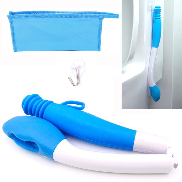 BEEMEEMASTER Foldable Long Reach Comfort Wiper for Toilet Paper, Toilet Tissue Aid Butt Wiper Holder for Disabled/Bariatric Surgery,Wiper with Hook