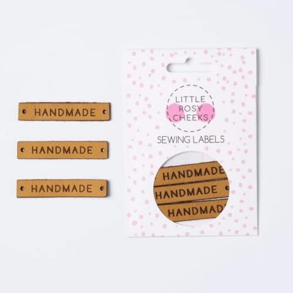 Little Rosy Cheeks Handmade Leather Labels - Mustard
