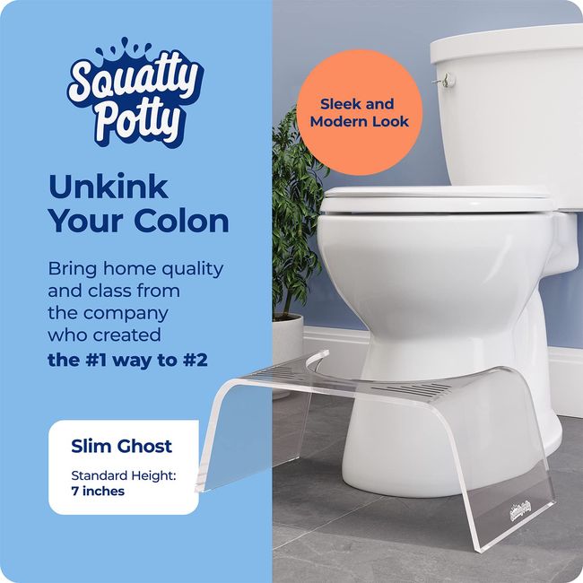 Squatty Potty The Original Bathroom Toilet Stool, 7 Inch height, White