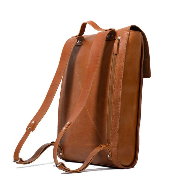 Leather laptop backpack - The Minimalist (Tan) - Tan