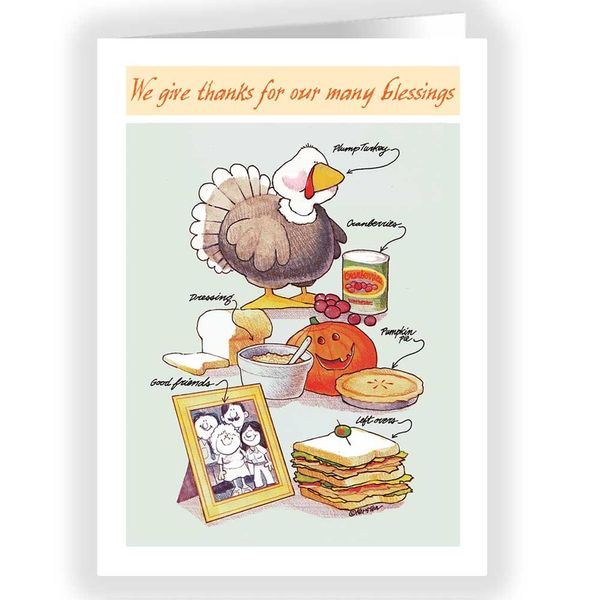 Giving Thanks Cute Thanksgiving Card - 18 Pack