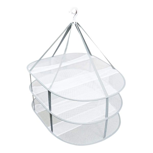 Jian Flat Drying Net, Wide, 3 Tiers, Laundry Net, Laundry Drying Net, Foldable, Compact, Flat Dry