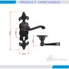 Infinity Decor Antique Black Fleur De LYS Pattern Lever Door Handle Set Cast Iron Key Lock Rustic Handle Pair