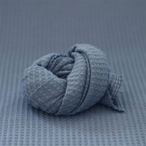 Newborn Photography Props Blanket Wrap Soft Knitted Stretch Baby Boys Girls Photoshoot Prop Cloth (Blue)