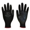 Polyco P Grip X-Small Close Fitting Glove with Hard Wearing Polyurathane Coating - Black