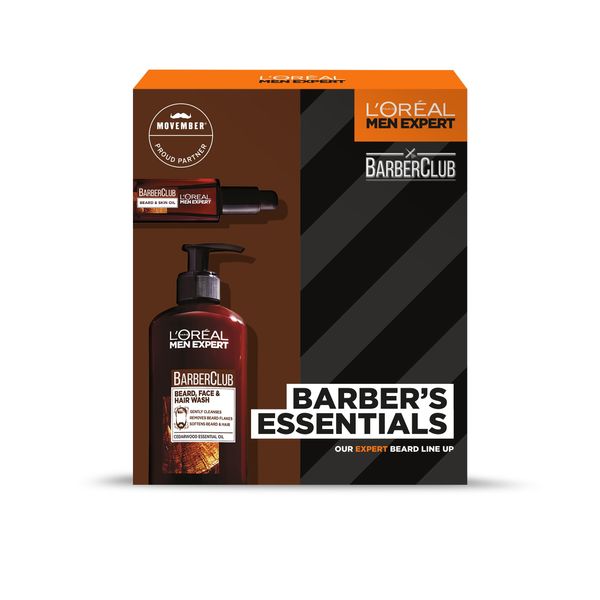 L'Oreal Men Expert - Barber's Essentials Grooming Duo Gift Set, Beard Oil & Beard Wash, Gift Set for Men