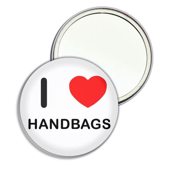 I Love Handbags - 55mm Round Compact Mirror