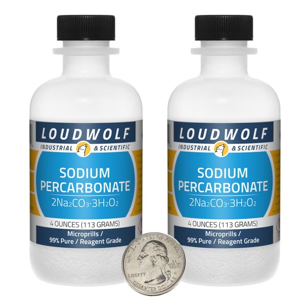 Sodium Percarbonate / 8 Oz / 2 Bottles / 99% Pure Reagent Grade / Microprills