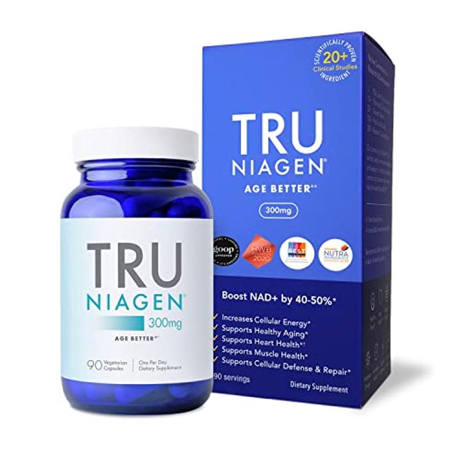 TRU NIAGEN - Patented Nicotinamide Riboside NAD+ Supplement. NR Supports Cellular Energy Metabolism & Repair, Vitality, Healthy Aging of Heart, Brain & Muscle - 90 Servings (Pack of 90)