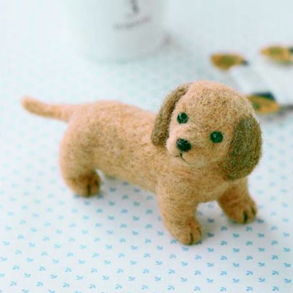 Wool Felt Make Miniature Dachshund Mascot Handmade Kit Starter Set (needle, Matte) with