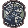 ST MICHAEL PROTECT US MODERN MILSPEC MONKEY MSM TACTICAL ARMY FOREST HOOK PATCH