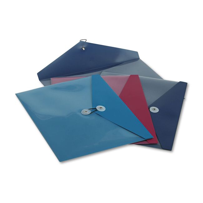 Pendaflex 90016 Poly Booklet Envelope, Side Opening, 12 1/2 x 9 1/4, 3 Colors, 4/Pack