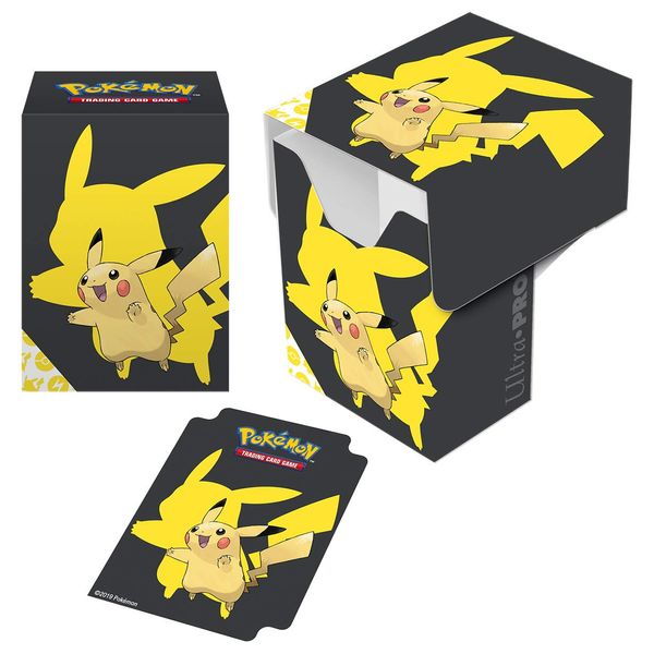 Ultra Pro Pokémon Full View Deck Box with Pikachu, Holds 80 Standard Trading Cards, Archival-Safe Polypropylene, Self-Locking Lid, Includes Bonus Deck Divider, 2.17 x 2.95 x 3.94 inches, 1.0 Count