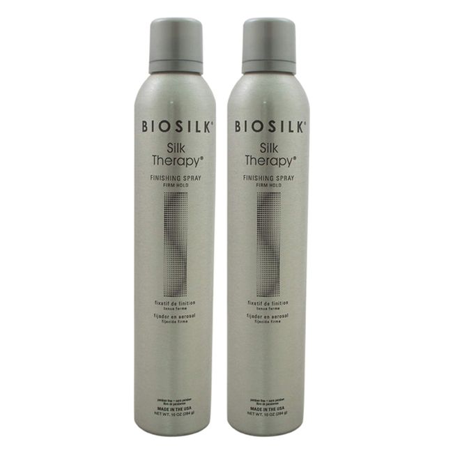 Silk Therapy Finishing Spray - Firm Hold by Biosilk for Unisex - 10 oz Hair Spray - (Pack of 2)