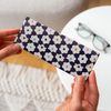 LAGO TERRA Premium Printed Foldable Triangular Glasses Case - Daisy Chain Blue