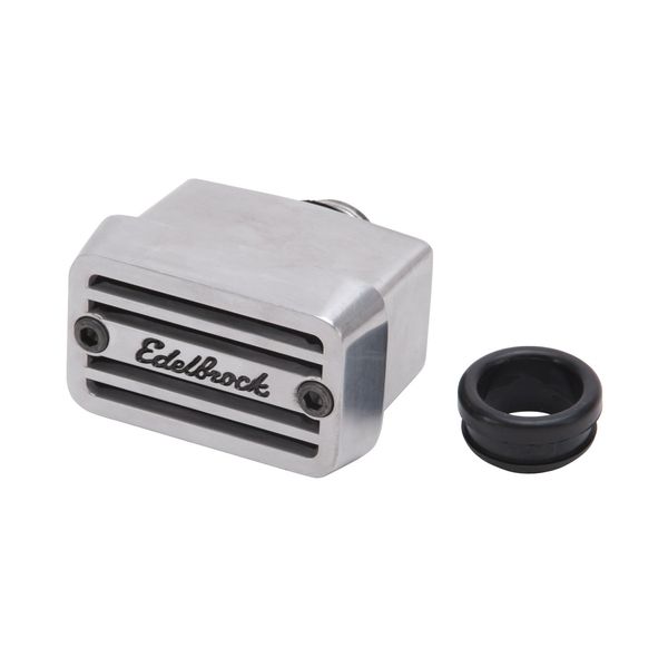 Edelbrock 4204 Elite Series Push-In Rectangular Breather, Aluminum