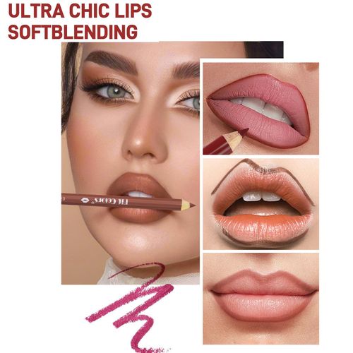Gireatick Lip Liner Set, 12 Colors Matte Finish Series Lip Liner Pencil Set, Red Nude Brown Purple Creamy Long Lasting Matte Lip Crayons Lipstick Kit, Smudge Proof Waterproof Lip Makeup Pencil
