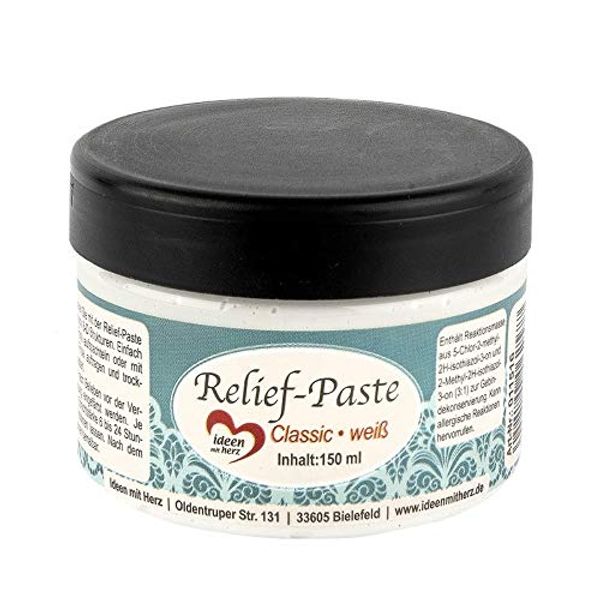 Ideen mit Herz Relief Paste, Classic, White, 150 ml