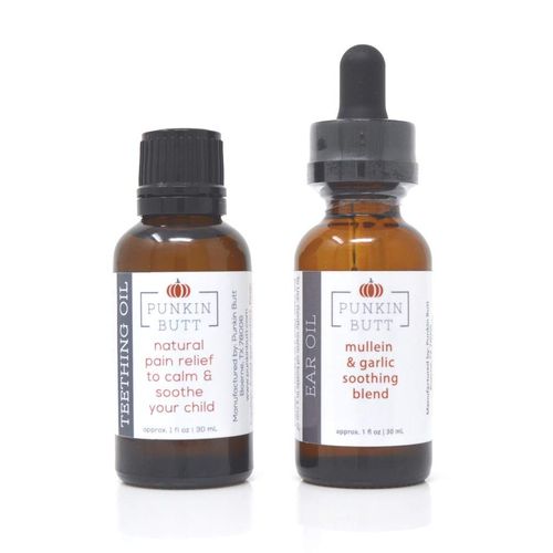 Punkin Butt Teething Oil and Ear Oil for Sore Gum and Ear Canal Relief | All Natural, Organic, Safe for Infants, Chemical-Free