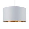 MiniSun Extra Large Modern Grey & Gold Cylinder Ceiling Pendant/Table Lamp Drum Light Shade