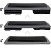 2PCS 43'' Exercise Aerobic Step Platform Adjustable Fitness Stepper 4 Riser Grey