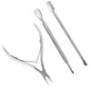 TRIXES Cuticle Care Kit - 3 Piece - Cuticle Cutters Nipper - Pushers and Tidy - Stainless Steel - Cuticle Remover Tool Set