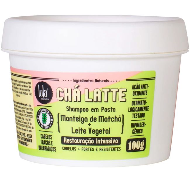 Lola Brasil - Linha Cha Latte - Shampoo em Pasta Manteiga de Matcha e Leite Vegetal 100 Gr - (Collection - Matcha Butter & Vegetable Milk Shampoo Paste Net 3.52 Oz)