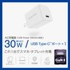 Elecom MPA-AC10230WH Type-C 30W Mini USB PD Compatible GaN II Foldable Plug PPS White