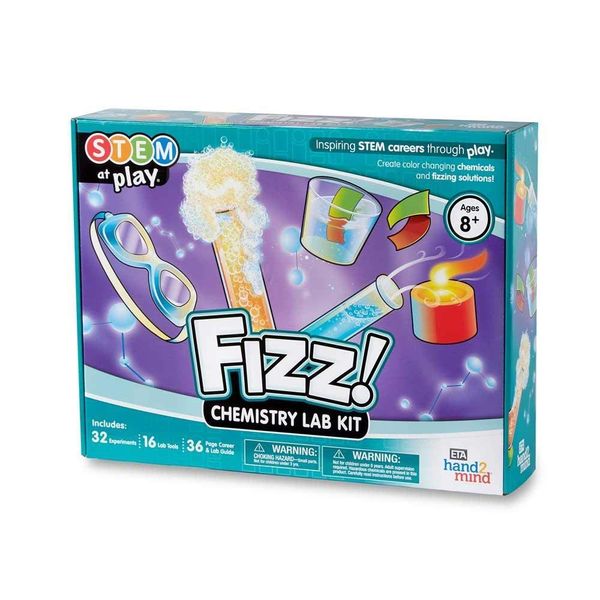 hand2mind Fizz Chemistry Science Kit for Kids Ages 8-12, 32 Science Experiments and Fact-Filled Guide, Make Your Own Foam and Crystals, Educational Home Learning, Homeschool Science Kits