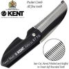 Kent 87T Graphite Handmade Folding Pocket Comb for Men, Fine Tooth Hair Comb Straightener for Everyday Grooming Styling Hair, Beard or Mustache, Saw Cut Hand Polished, Made in England (Pack of 3)