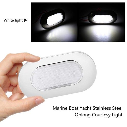 Nikou Entry Lights for Boats, 12V LED White Rectangular Marine Boat Yacht Light RV Lights Ceiling Lights Stainless Steel for Boats Deck Kayak Yacht Marine Pontoon Stairs