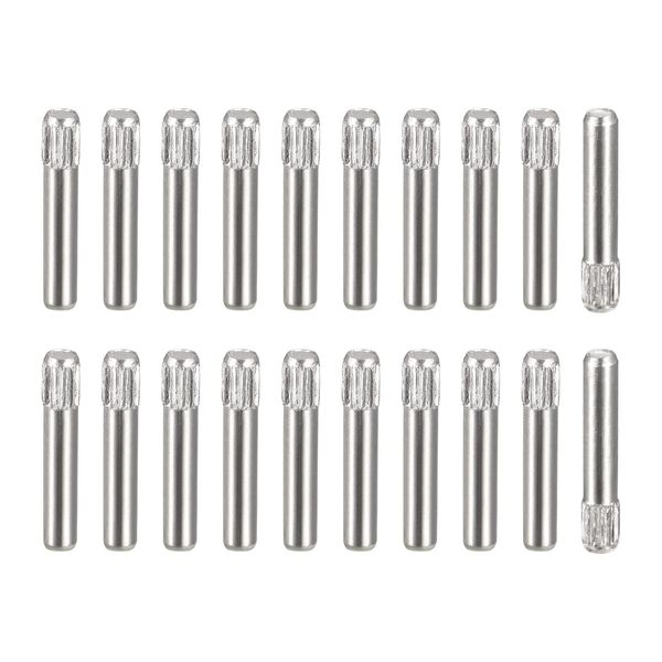 uxcell Dowel Pins 2x12mm 304 Stainless Steel Knurled Head Flat Beveled End Dowel Pins Wood Bunk Bed Shelf Pegs Support Shelf Fastener Element Pack of 20