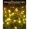 Fairy Lights Battery Operated, Twinkle String Lights Waterproof Silver Wire