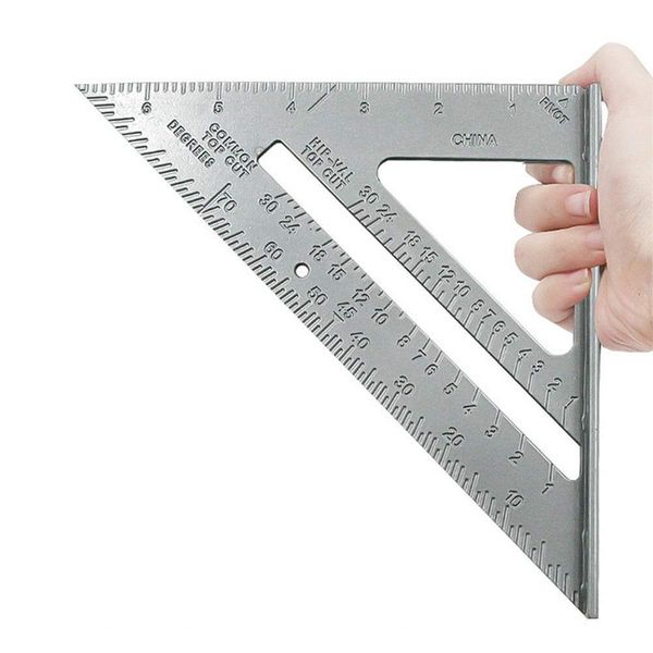 Square, Measure Triangle Aluminum Alloy Roofing Square 7" Rafter Angle Guide Angle Protractor Miter Framing Measurement Carpenter Measuring Tool