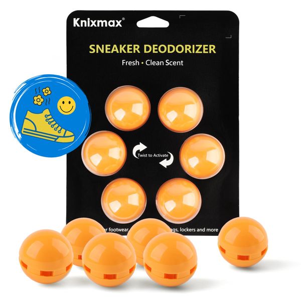 Shoe Deodorizer, Anti Odour Trainer Deodoriser Balls Air Fresheners for Car Gym Bag Wardrobe Lockers Footwear, Citrus Scent, 6 Pack Orange