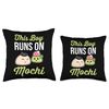 Thos boy runs on mochi Throw Pillow