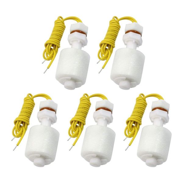 DollaTek 5Pcs Liquid Level Sensor DC100V Fish Tank Water Float Switch, PP Plastic, 52mm