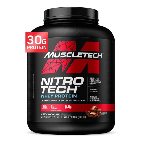 Muscletech Whey Protein Powder (Milk Chocolate, 4 Pound) - Nitro-Tech Muscle ...